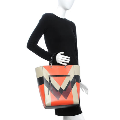 Mulberry Printed Calfskin Maple Tote Black Orange Chalk 3 of 9