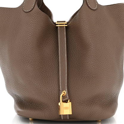 Hermes Taurillon Clemence Picotin Lock 22 MM Etoupe 8 of 10