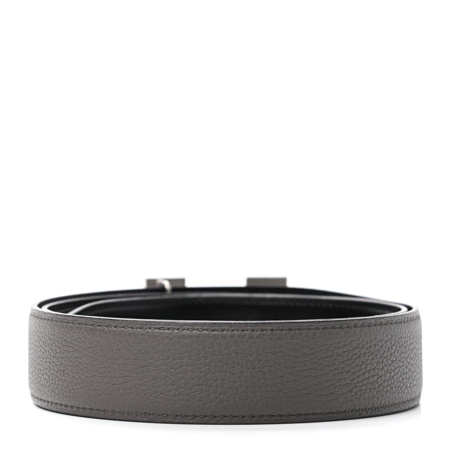 Hermes Box Togo 32mm Guilloche H Belt 85 Black Etain 2 of 5