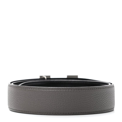 Hermes Box Togo 32mm Guilloche H Belt 85 Black Etain 2 of 5