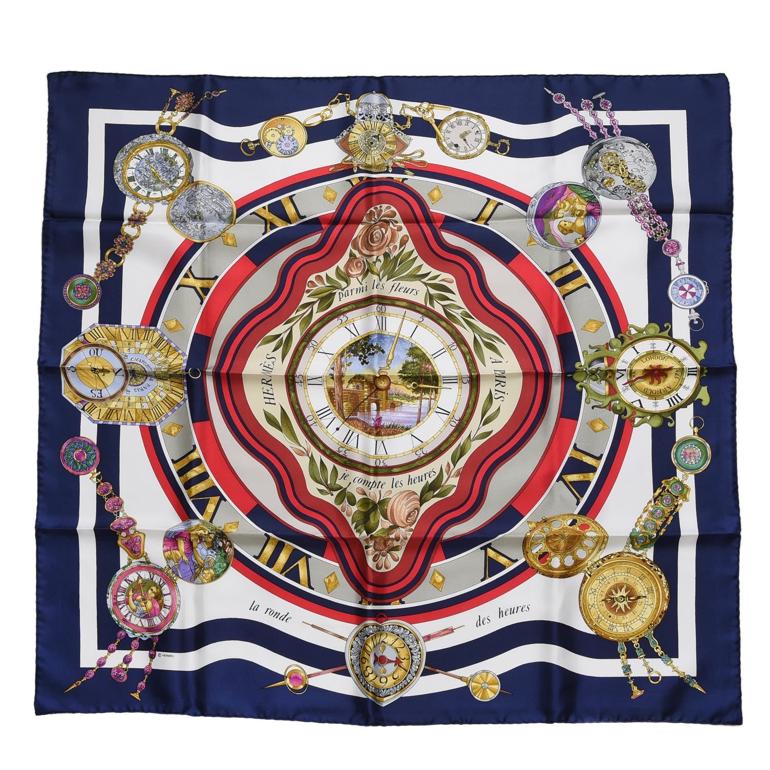 Hermes Silk Parmi Les Fleurs Scarf 90 1 of 10