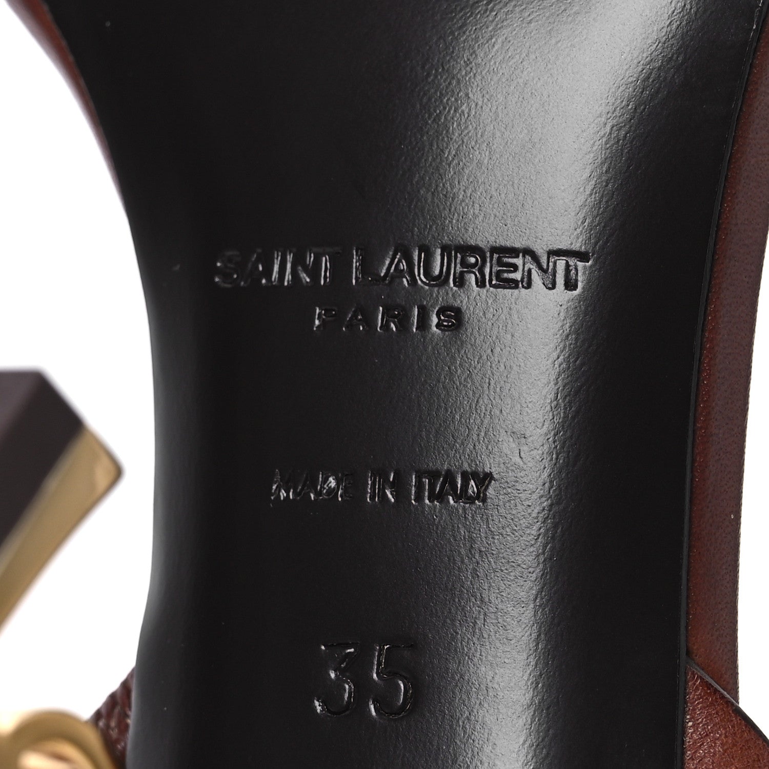 Saint Laurent Nappa Opyum 85 Sandals 35 Bruciato Gold 8 of 12
