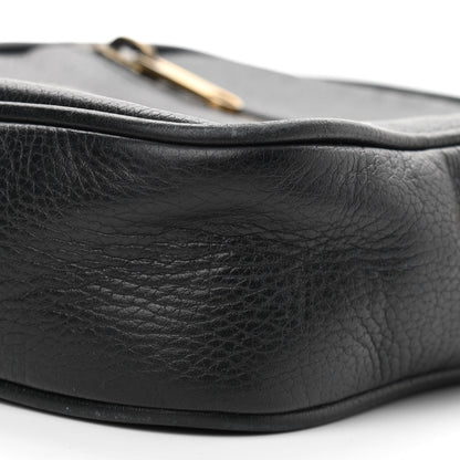 Gucci Grained Calfskin Logo Messenger Bag Black 10 of 13