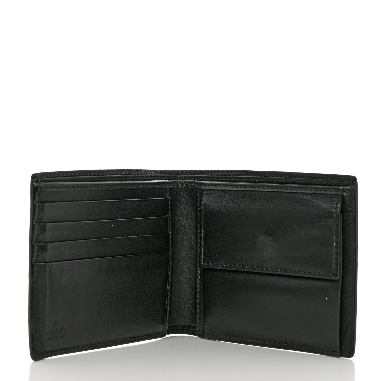 Guccissima Signature Web New Web Bi-Fold Coin Wallet Black