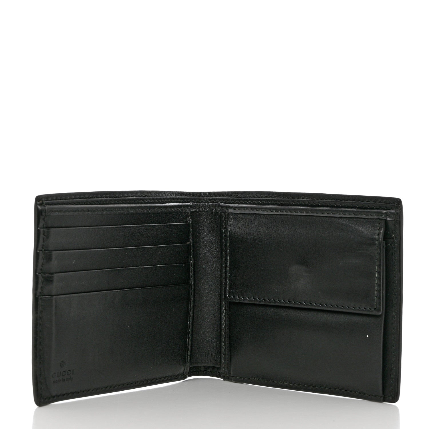 Gucci Guccissima Signature Web New Web Bi-Fold Coin Wallet Black 5 of 10