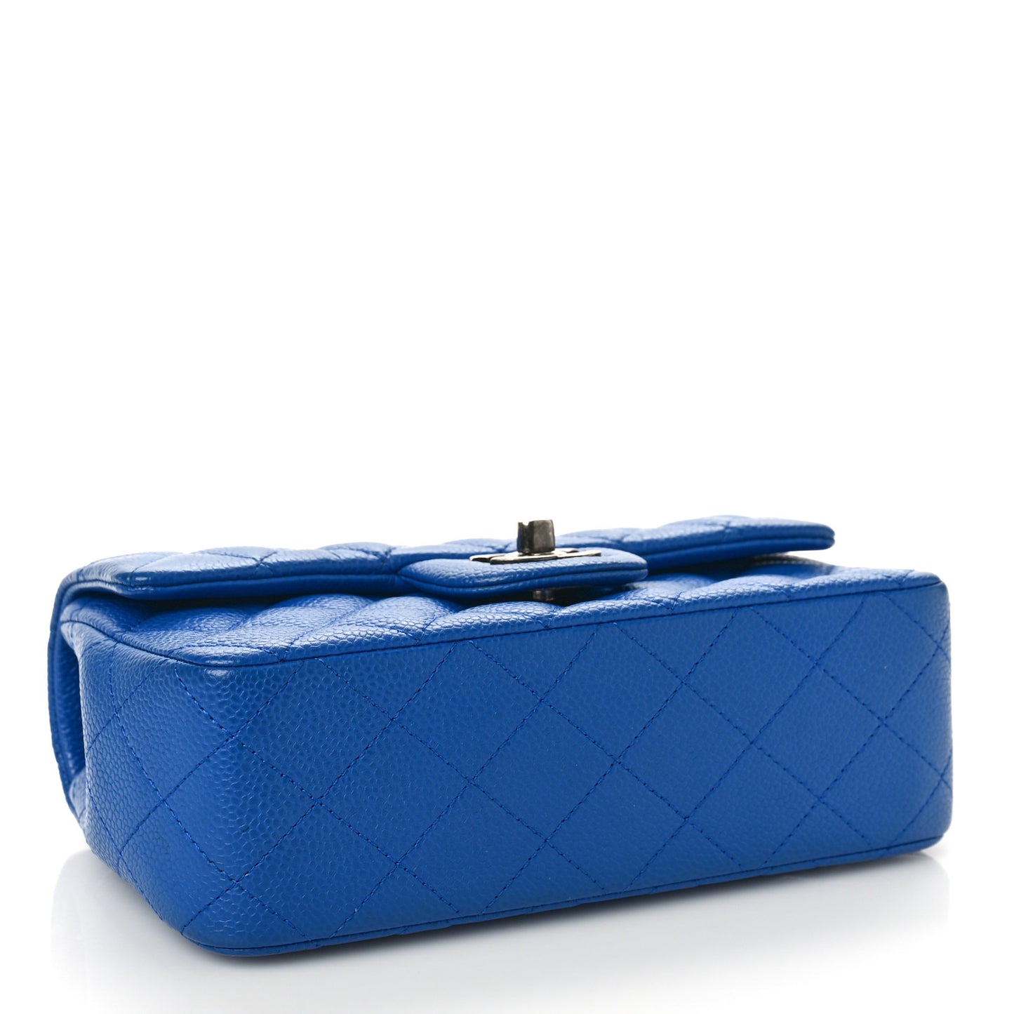 Caviar Quilted Mini Rectangular Flap Blue