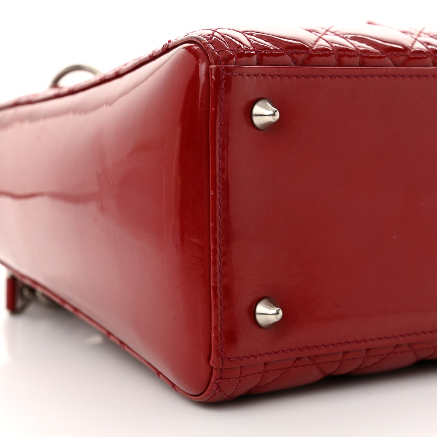 Patent Cannage Medium Lady Dior Red