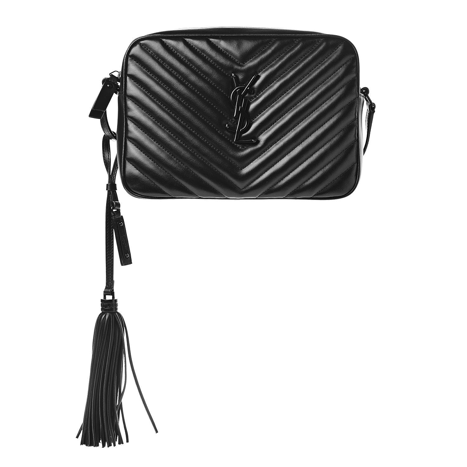 Saint Laurent Calfskin Matelasse Monogram Lou Camera Bag Black 1 of 10