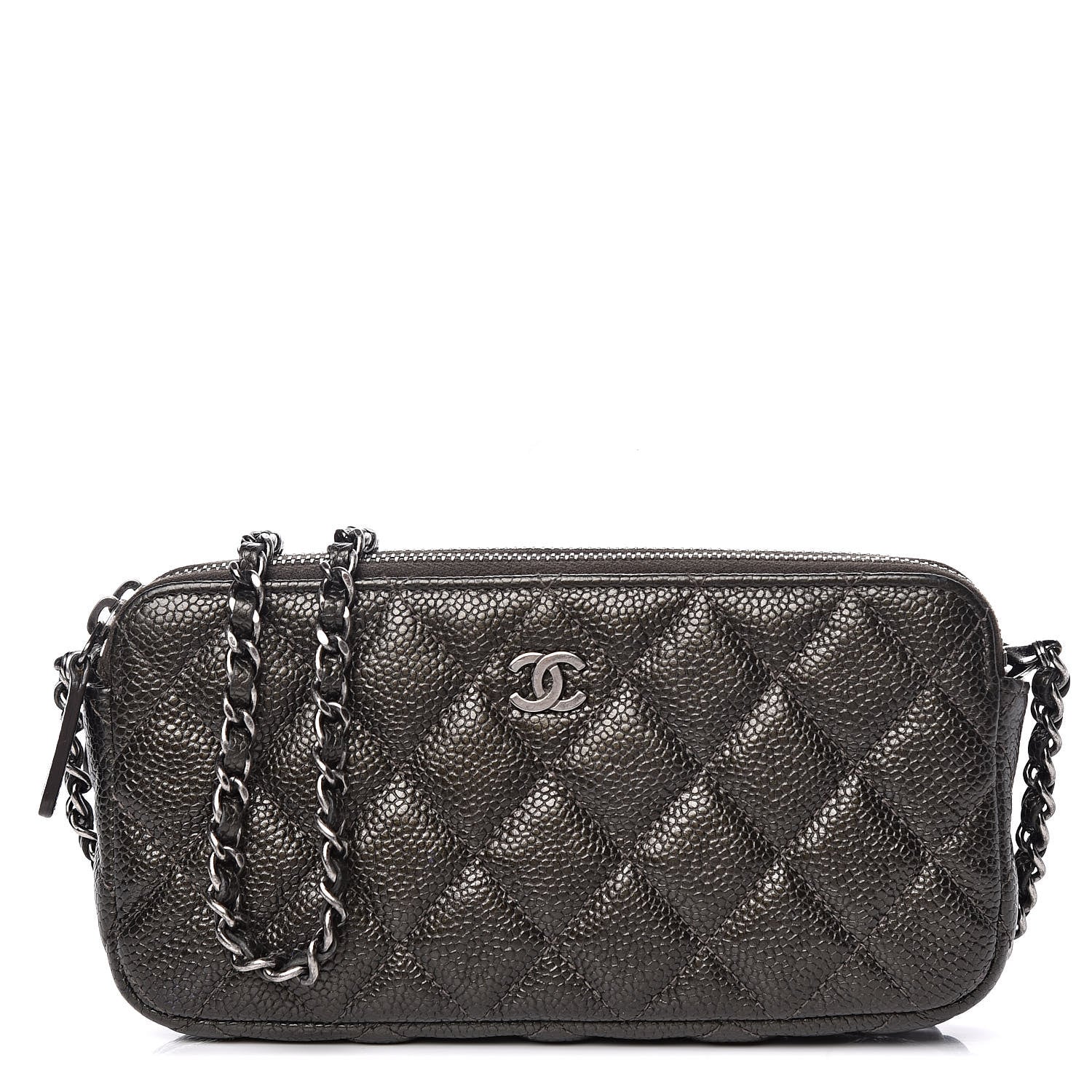 Chanel Caviar Quilted Small Clutch With Chain Dark Charcoal 1 of 17