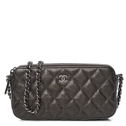 Chanel Caviar Quilted Small Clutch With Chain Dark Charcoal 1 of 17