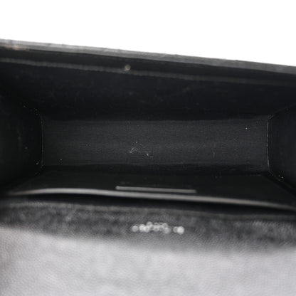 Saint Laurent Grain De Poudre Textured Mixed Matelasse Triquilt Medium Monogram Satchel Black 5 of 12