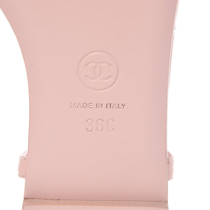 Chanel Lambskin CC Thong Sandals 36 Pink 7 of 8