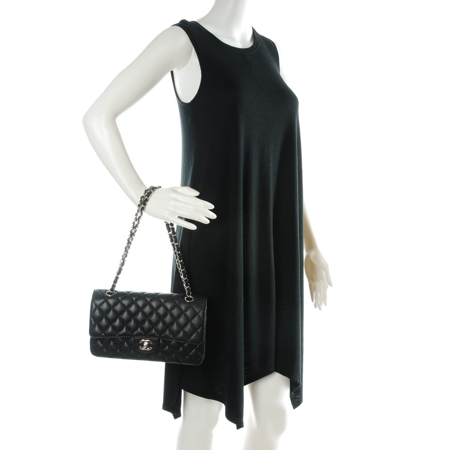 Chanel Caviar Quilted Medium Double Flap Black 2 of 8