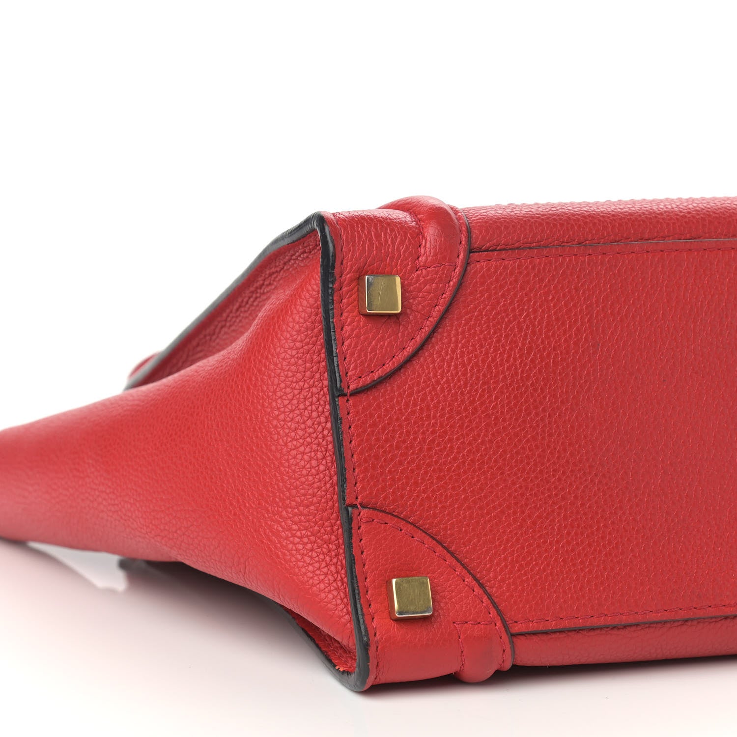 Celine Drummed Calfskin Micro Luggage Red 7 of 8