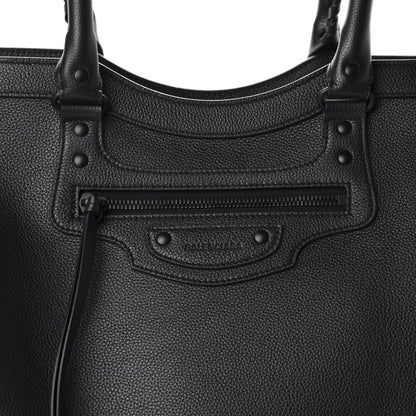 Balenciaga Grained Calfskin Neo Classic Black Hardware Large Top Handle Bag Black 10 of 10