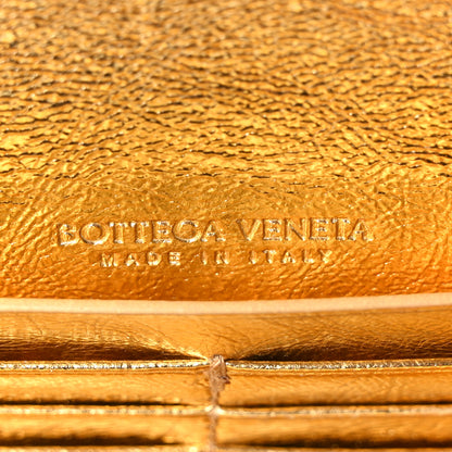 Bottega Veneta Metallic Lambskin Intrecciato Long Andiamo Top Handle Clutch Gold 7 of 12