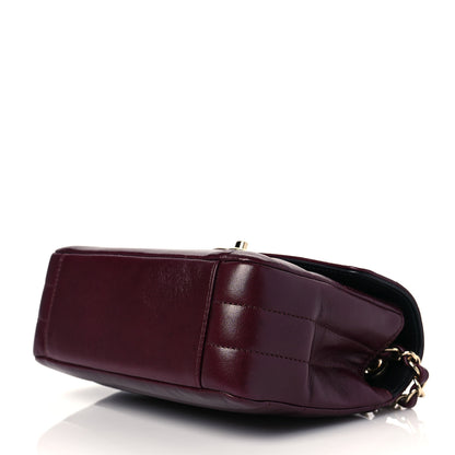 Chanel Shiny Lambskin Quilted Small Chevron Miroir Burgundy 8 of 9