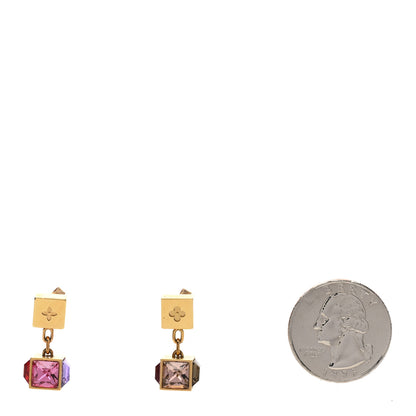 Louis Vuitton Swarovski Gamble Earrings Gold Multicolor 2 of 4