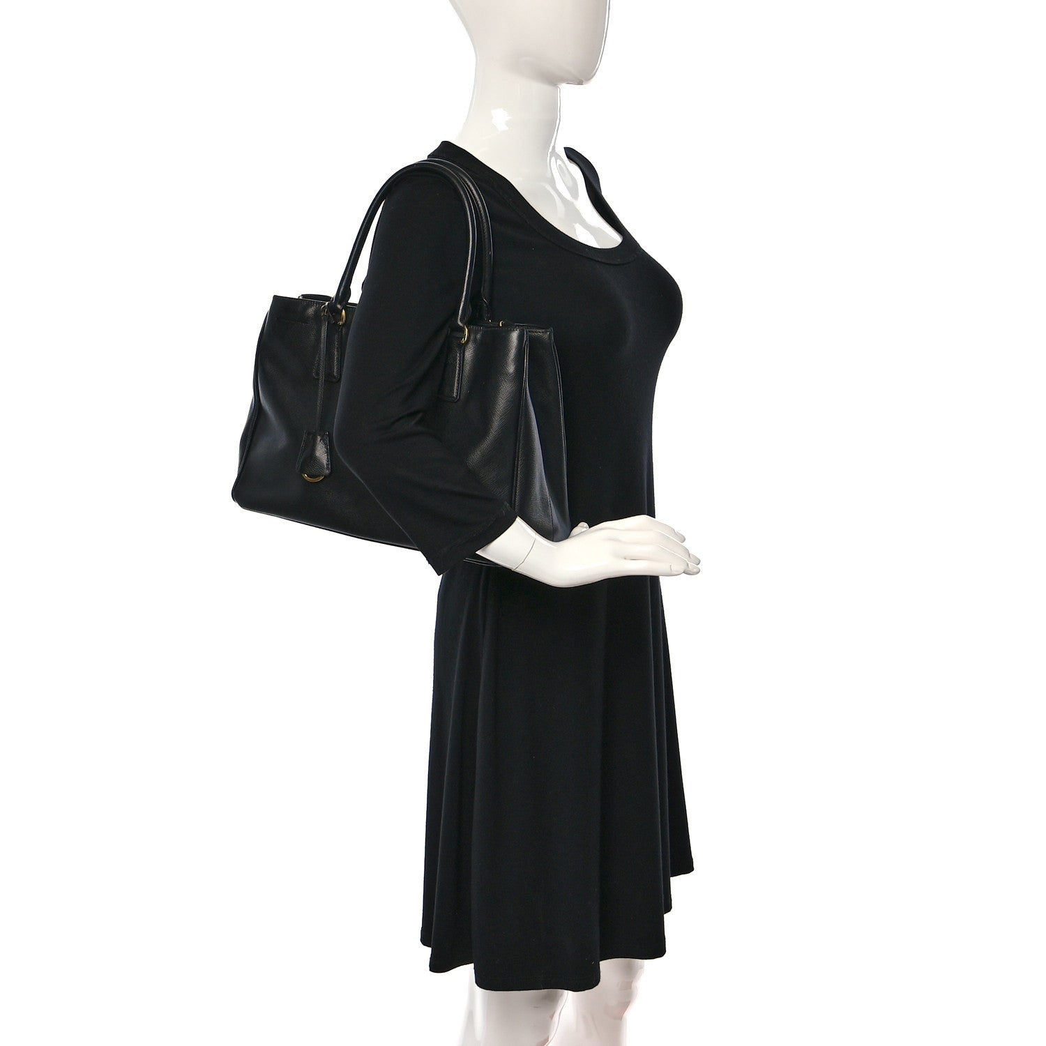 Prada Saffiano Lux Medium Tote Black 2 of 12