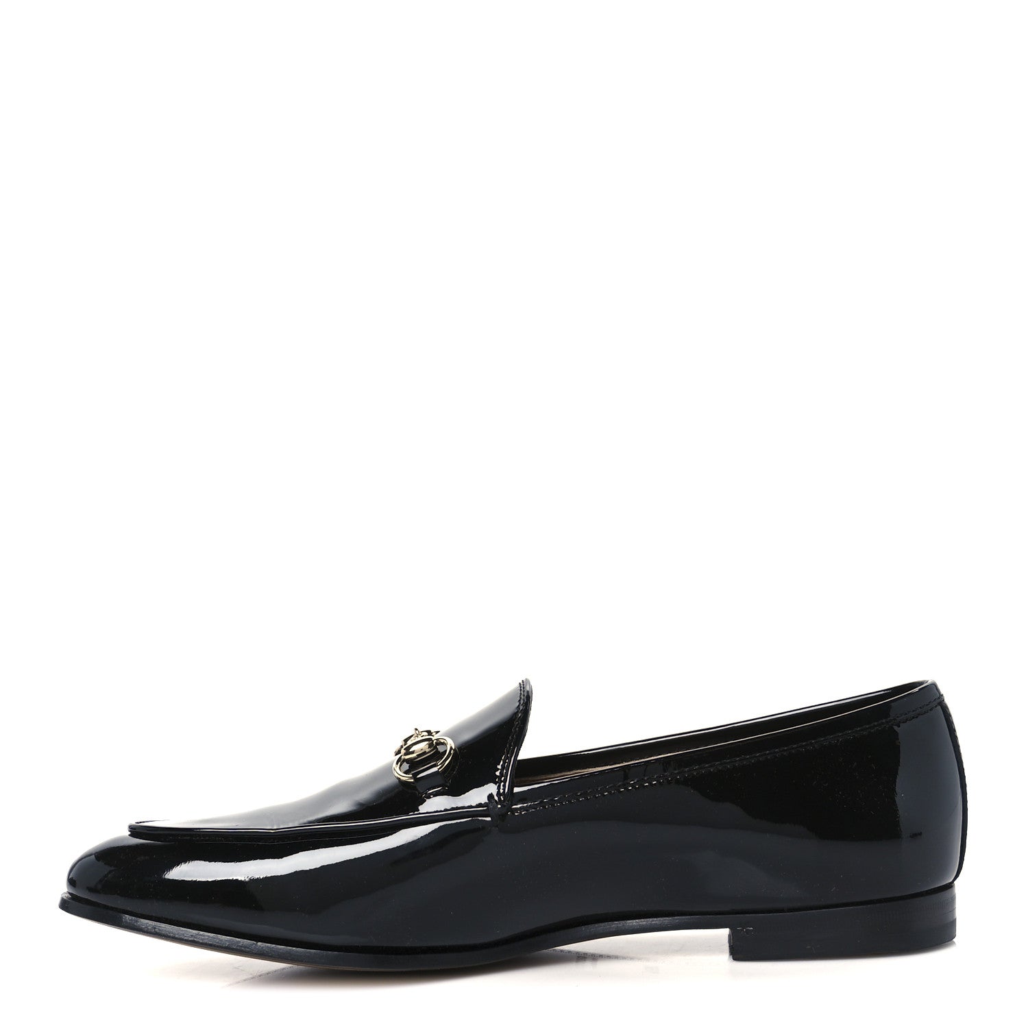 Gucci Patent Womens Jordaan Loafers 39.5 Black 1 of 12