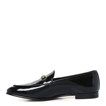Gucci Patent Womens Jordaan Loafers 39.5 Black 1 of 12