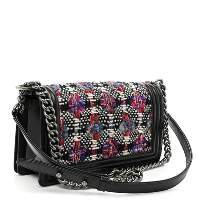 Chanel Tweed Lambskin Medium Boy Flap Black 3 of 11