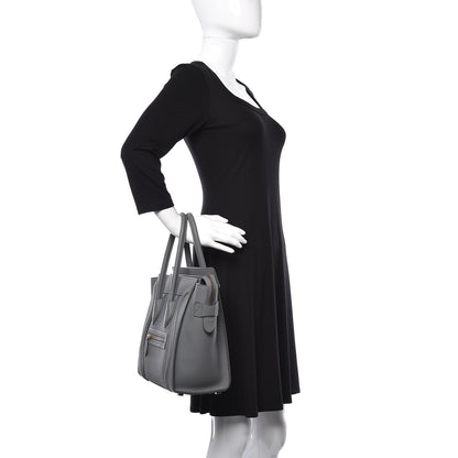 Celine Baby Drummed Calfskin Micro Luggage Kohl 2 of 14