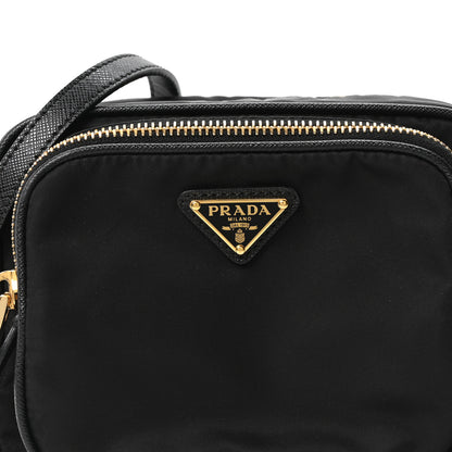 Prada Nylon Vela Saffiano Double Zip Crossbody Black 8 of 10