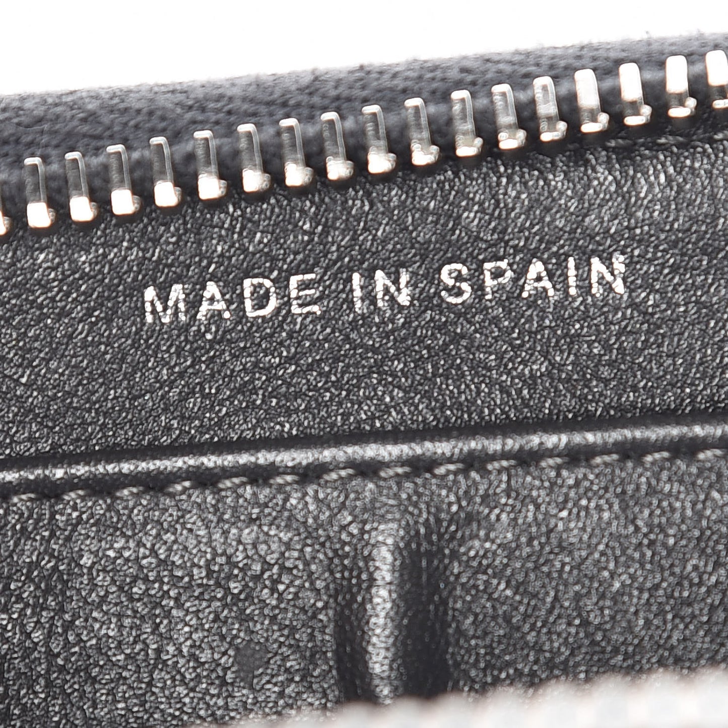 Striated Patent Zip Around Wallet Dark Grey