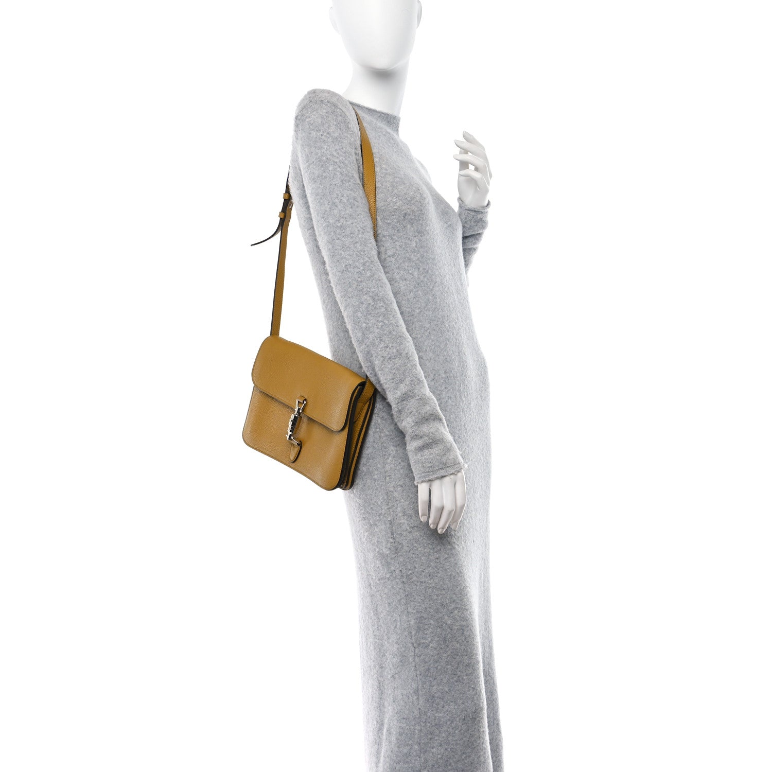 Gucci Grand Prix Calfskin Small Jackie Shoulder Bag Yellow 2 of 13