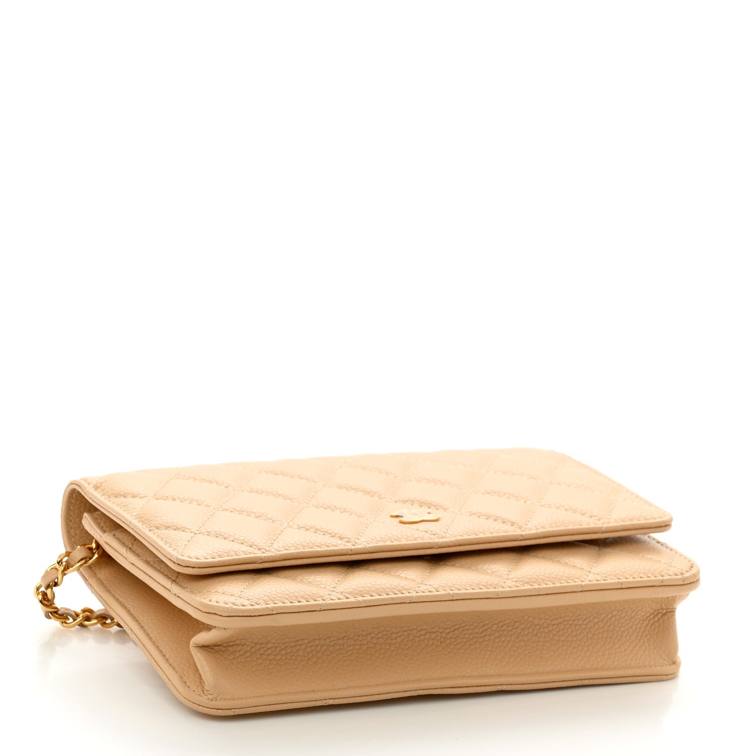 Chanel Caviar Quilted Wallet On Chain WOC Beige 4 of 11