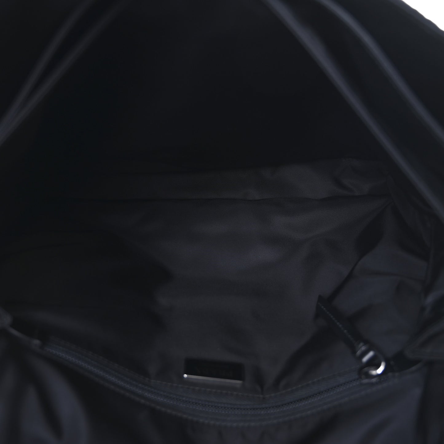 Re-Nylon Vitello Padded Large Flap Shoulder Bag Black