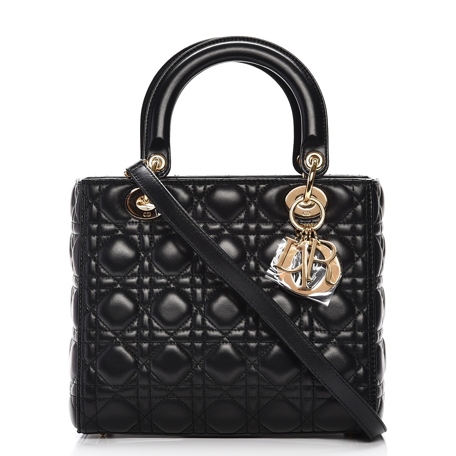 Christian Dior Lambskin Cannage Medium Lady Dior Black 1 of 16