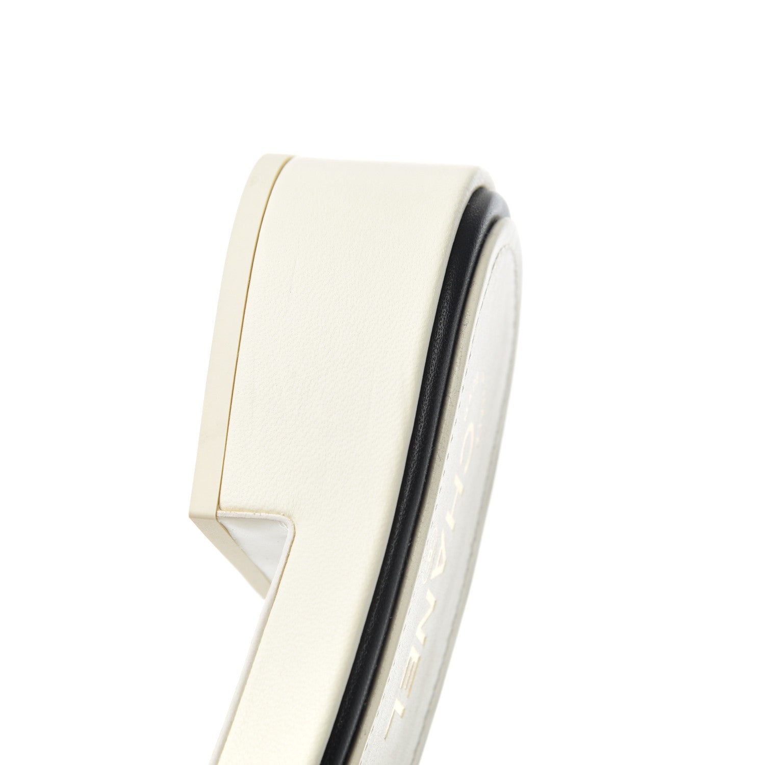Chanel Lambskin Embroidered CC Mule Sandal 38 Ivory Black 10 of 15