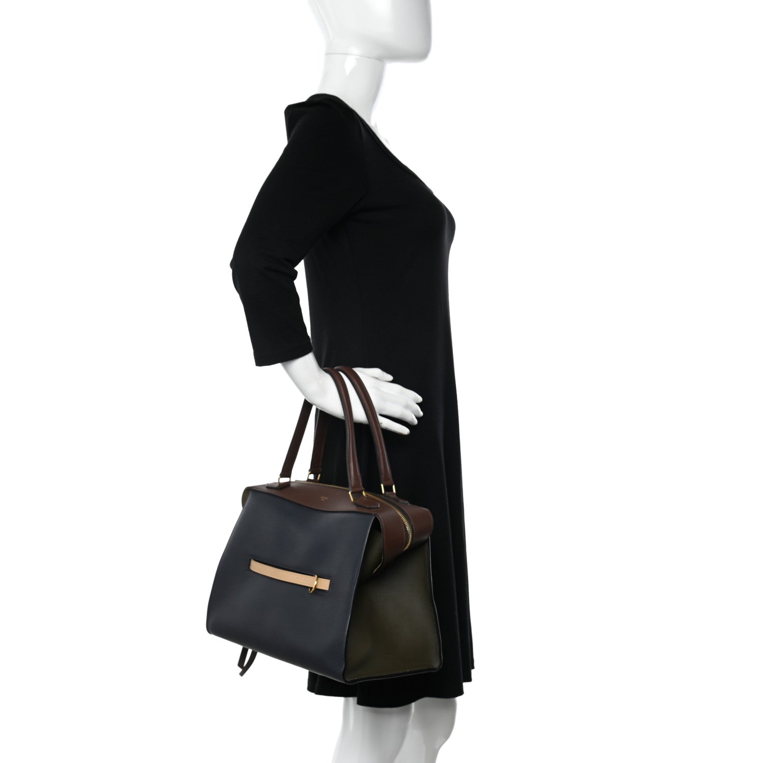 Celine Smooth Calfskin Small Tri-Color Ring Bag Navy 2 of 11