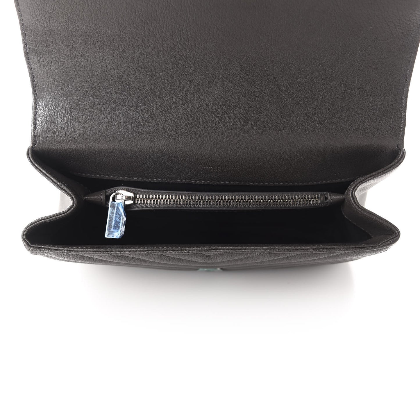 Sheepskin Matelasse Chevron Monogram Medium College Bag Asphalt
