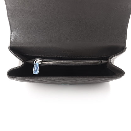 Saint Laurent Sheepskin Matelasse Chevron Monogram Medium College Bag Asphalt 5 of 13