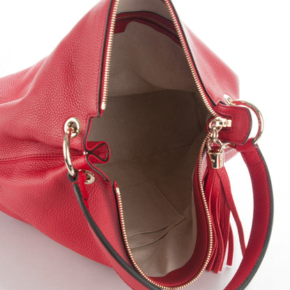 Gucci Pebbled Calfskin Large Soho Hobo Tabasco Red 6 of 8