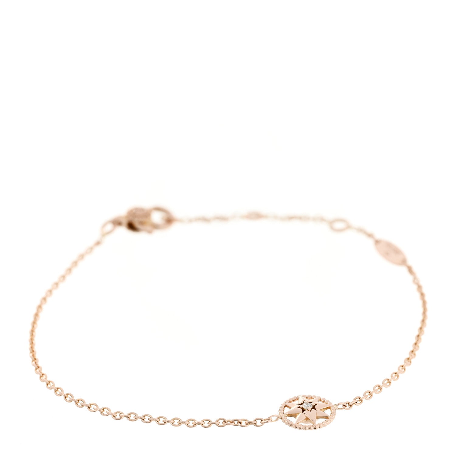 Christian Dior 18K Rose Gold Diamond XS Rose Des Vents Bracelet