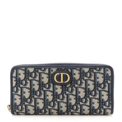 Christian Dior Oblique 30 Montaigne Zip Around Wallet Blue 1 of 10