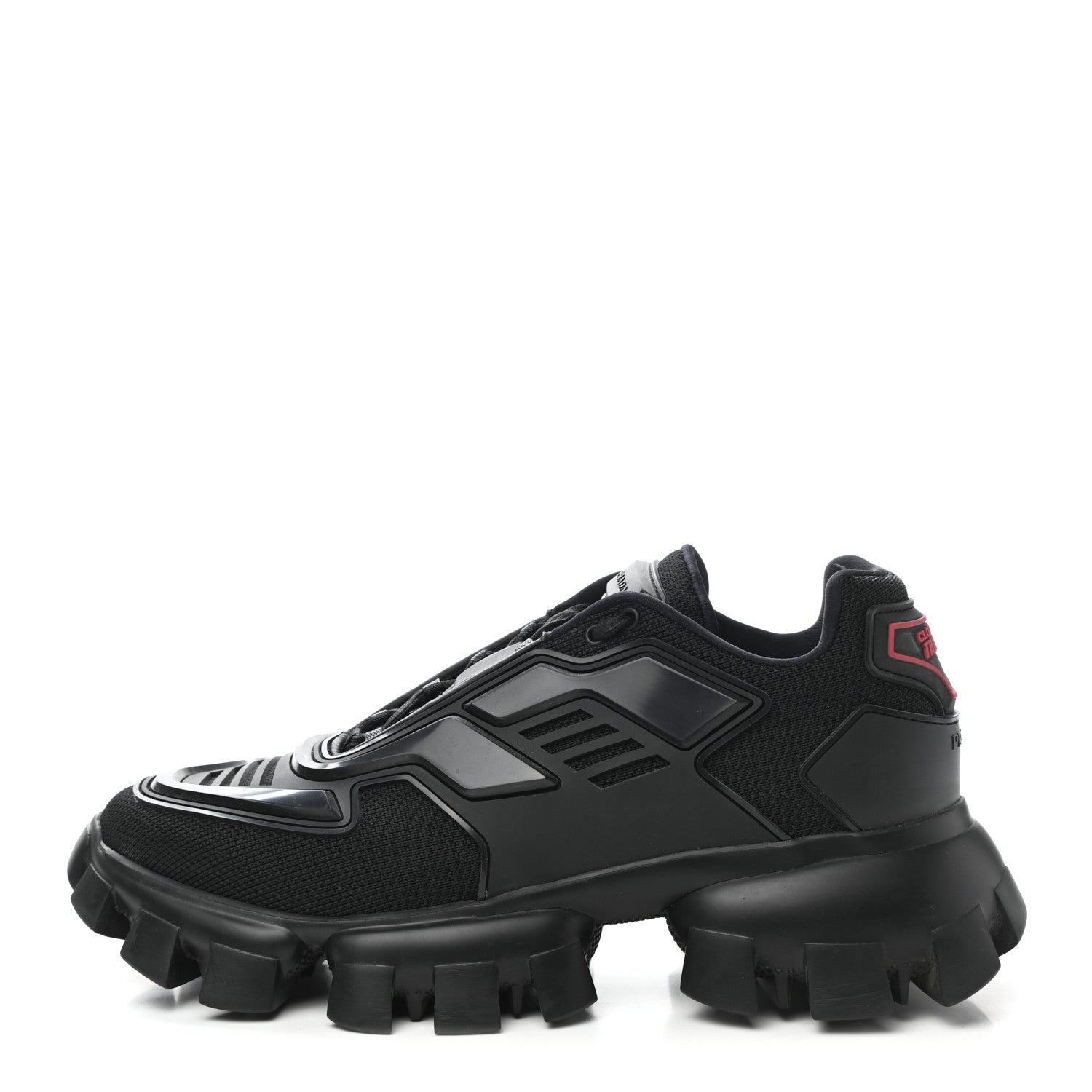 Prada Rubber Knit Fabric Mens Cloudbust Thunder Sneakers 8 Black 1 of 10