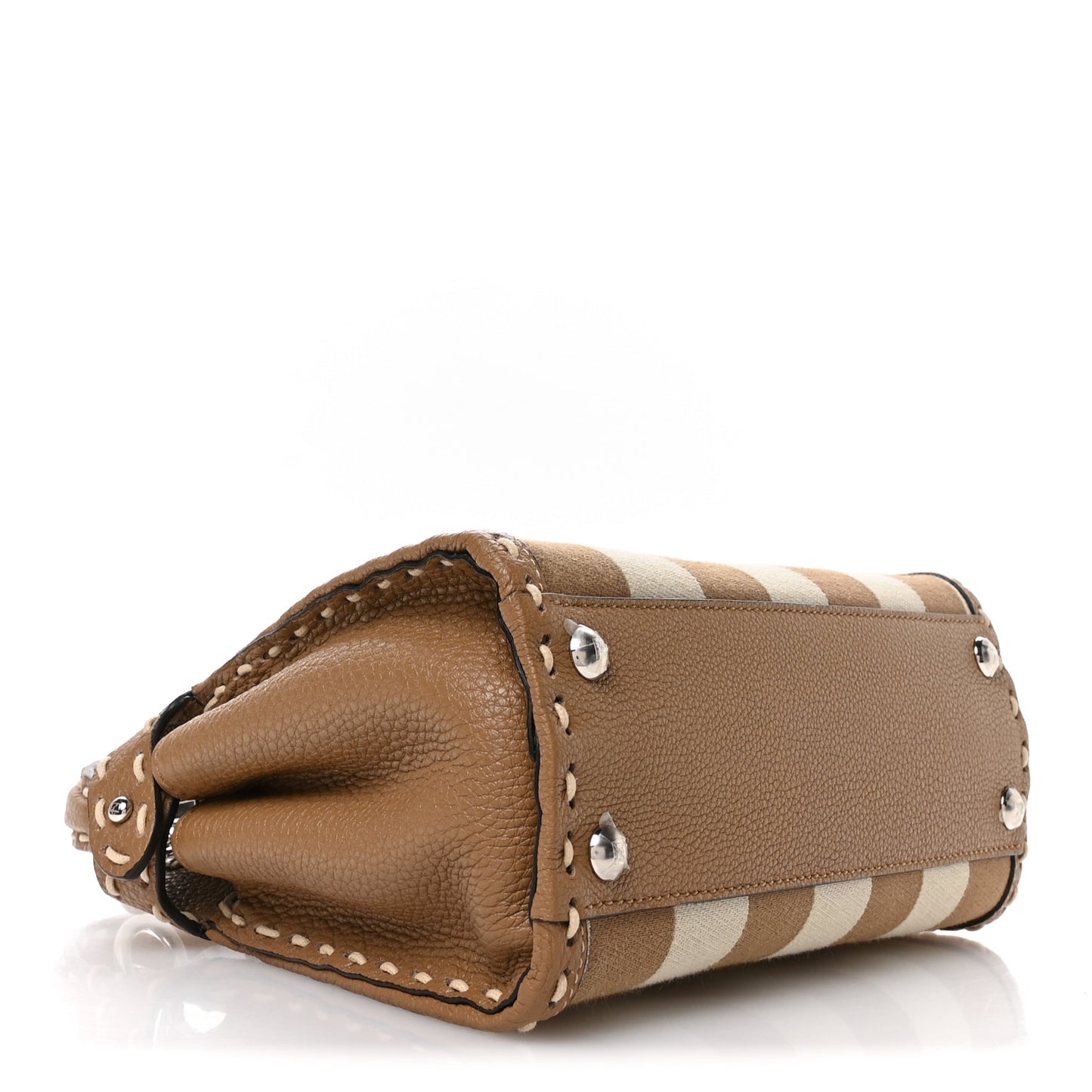 Cuoio Romano Pequin Selleria Mini Peekaboo Iconic Satchel Beige Sand