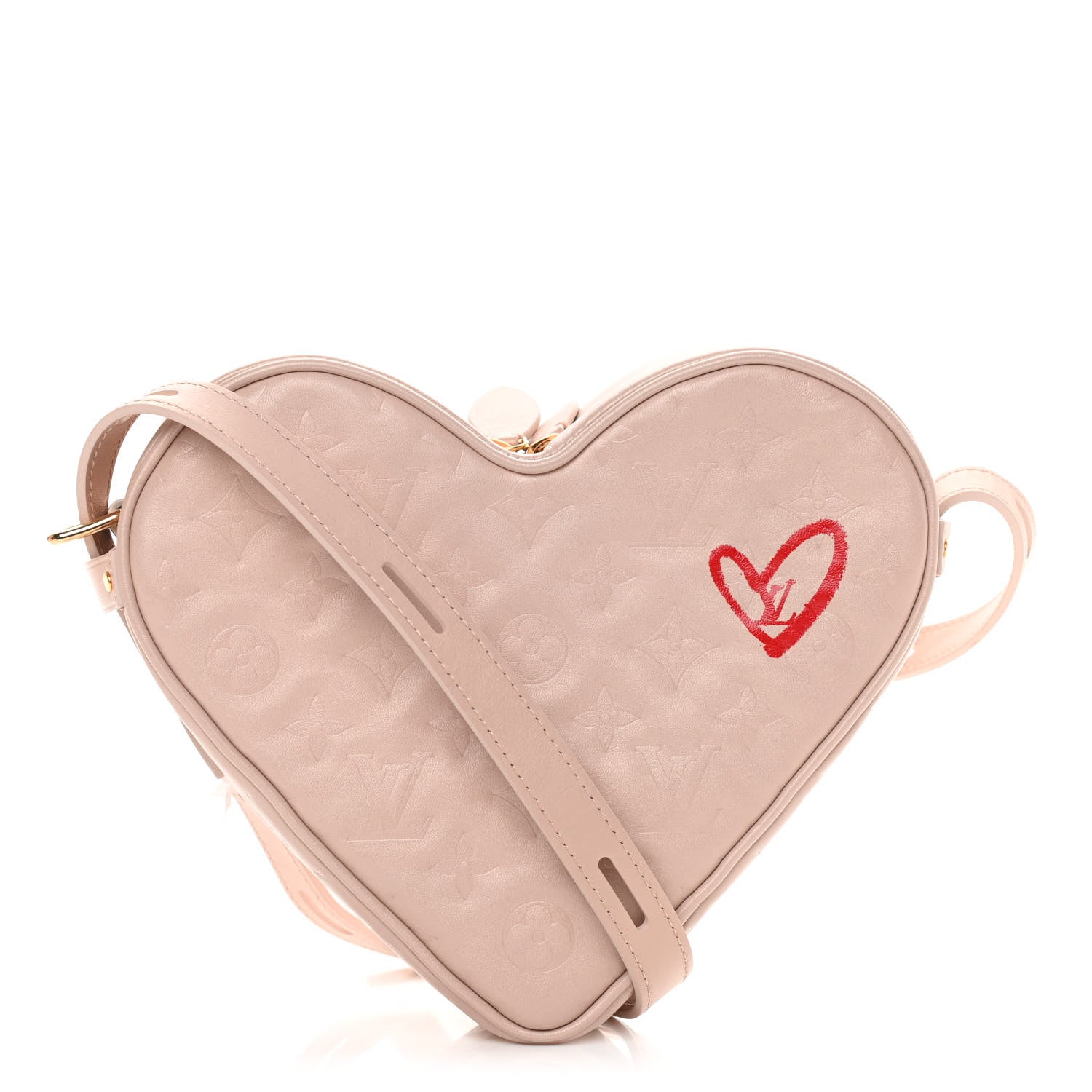 Louis Vuitton Lambskin Embossed Monogram Fall In Love Sac Coeur Light Pink 1 of 10