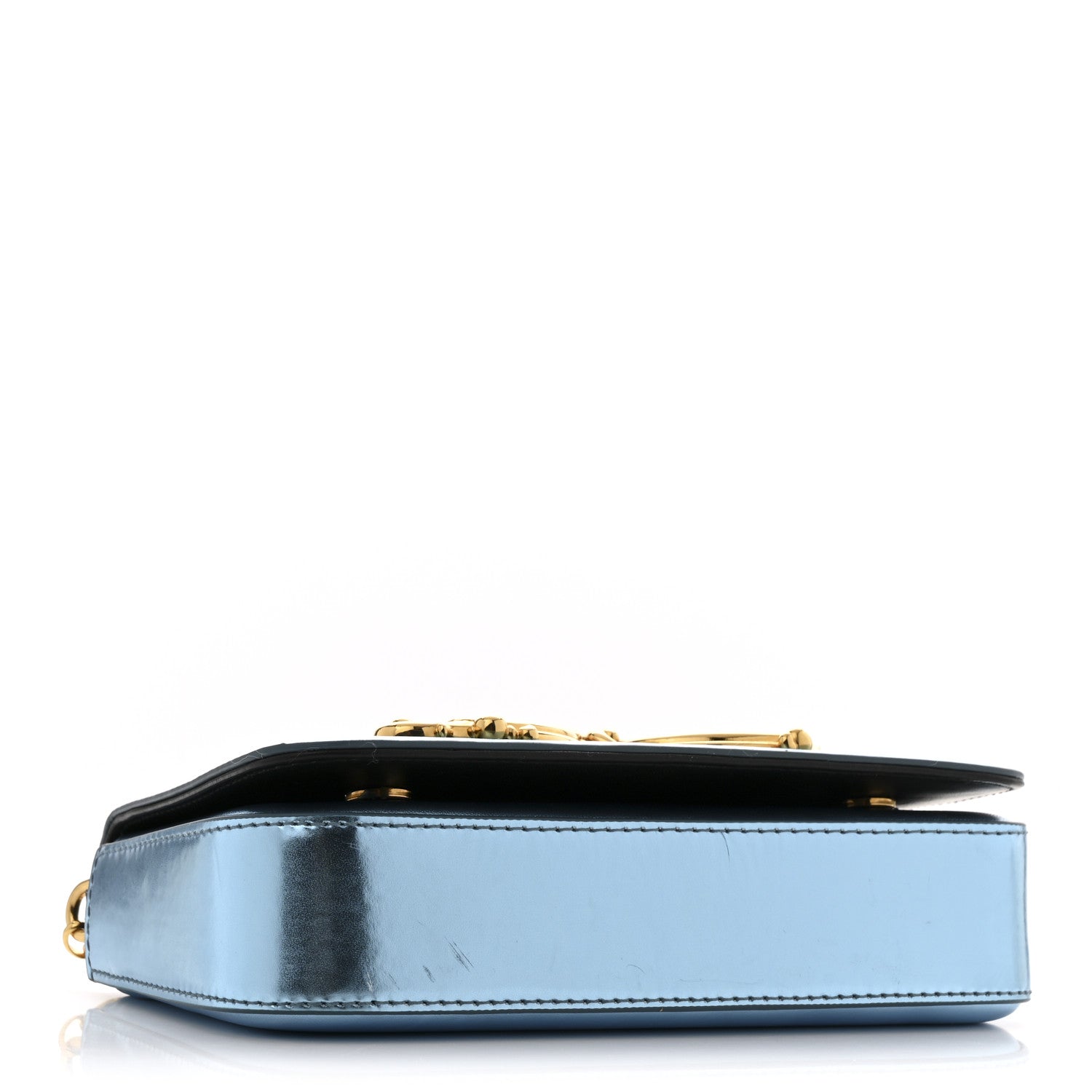 Dolce & Gabbana Metallic Nappa Mini DG Girls Shoulder Bag Blue 4 of 16