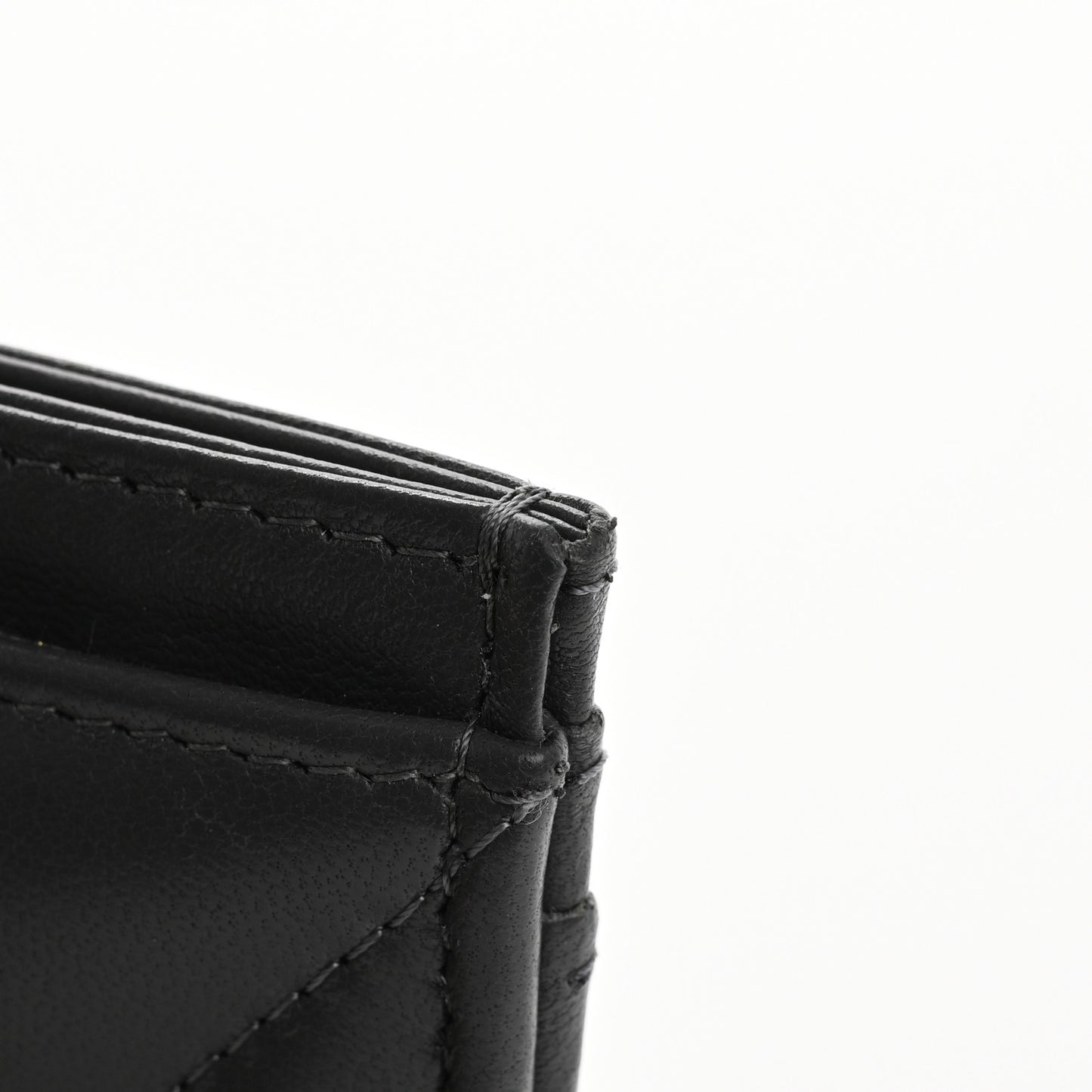 Lambskin Quilted Chanel 19 Card Holder Dark Grey