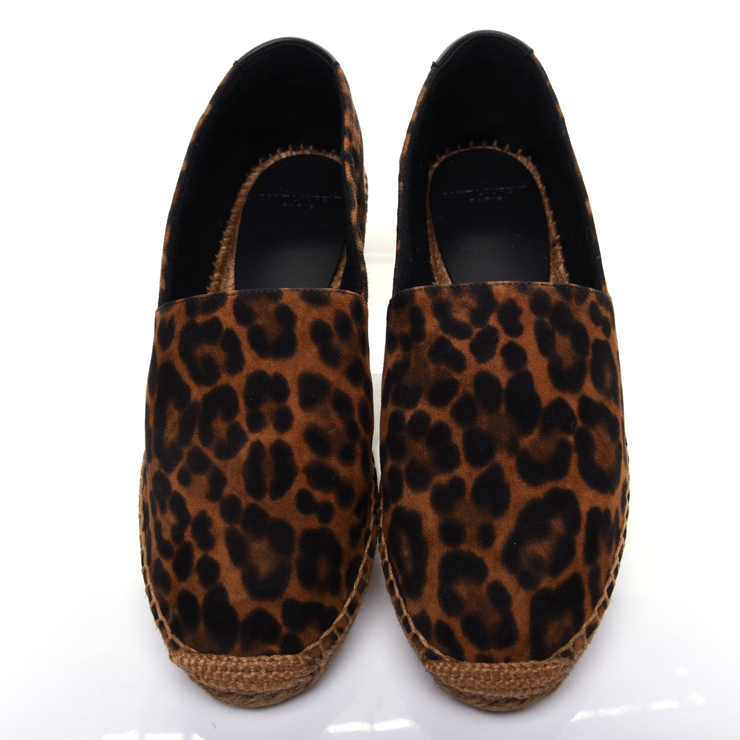 Suede Leopard Print Espadrilles 36.5 Natural