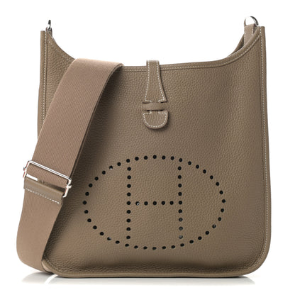 Hermes Taurillon Clemence Evelyne III PM Etoupe 1 of 12