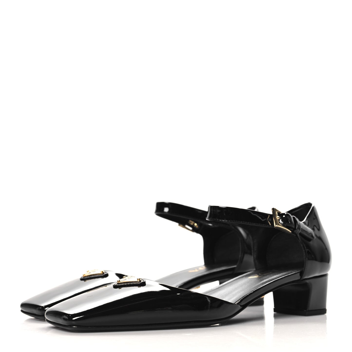 Patent Triangle Squared Toe 35mm Pumps 37 Black