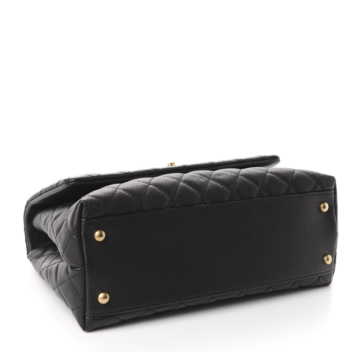 Caviar Quilted Small Coco Handle Flap Black