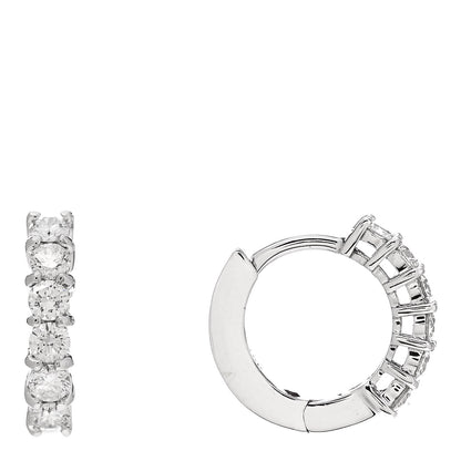 Roberto Coin 18K White Gold Diamond .70ct Huggie Hoop Earrings 1 of 4